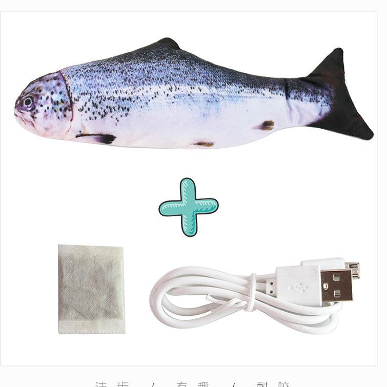 Interactive Usb Rechargeable Funny Cat Toy With Swinging Fish Motion
