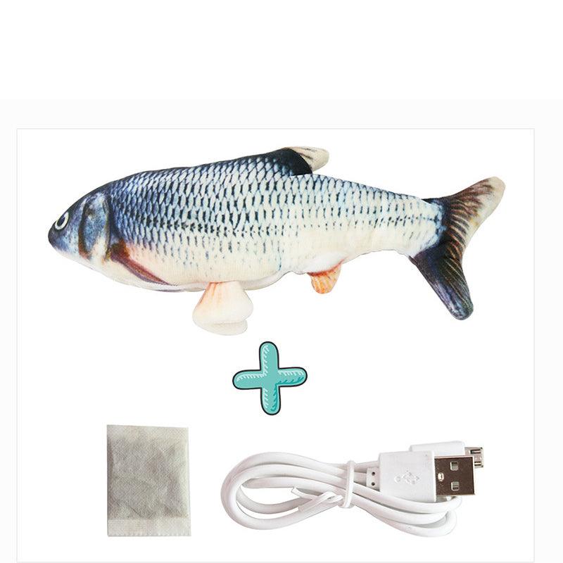 Interactive Usb Rechargeable Funny Cat Toy With Swinging Fish Motion