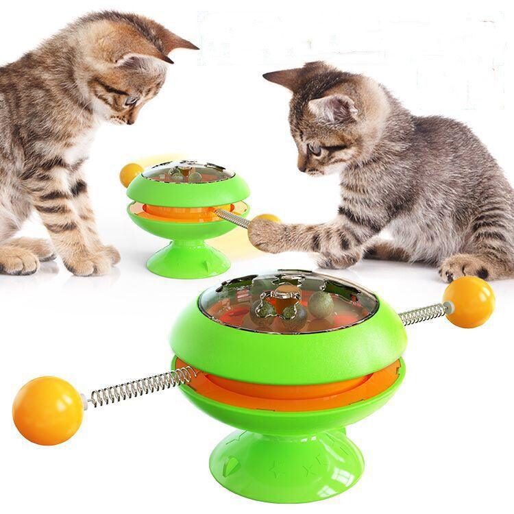 Interactive Rotatable Cat Toy With Catnip - Multi-Functional Fun For Cats