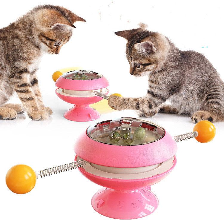 Interactive Rotatable Cat Toy With Catnip - Multi-Functional Fun For Cats