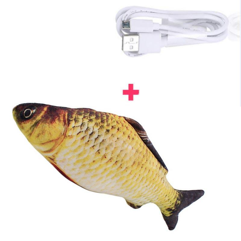 Interactive Usb Rechargeable Funny Cat Toy With Swinging Fish Motion