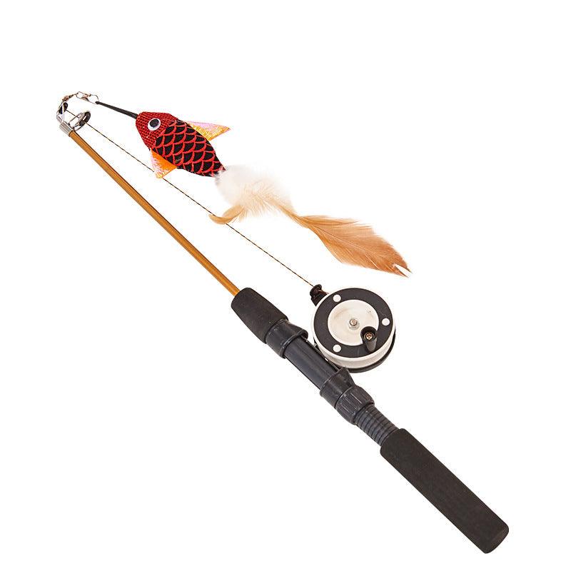 Funny Feather Fish Teaser: Interactive Retractable Cat Toy