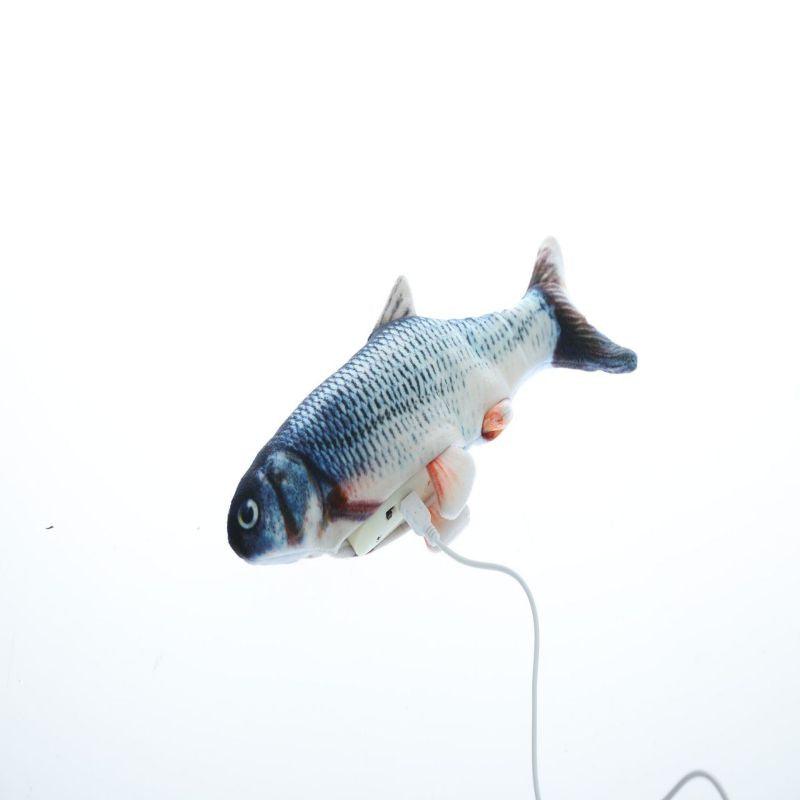 Interactive Usb Rechargeable Funny Cat Toy With Swinging Fish Motion
