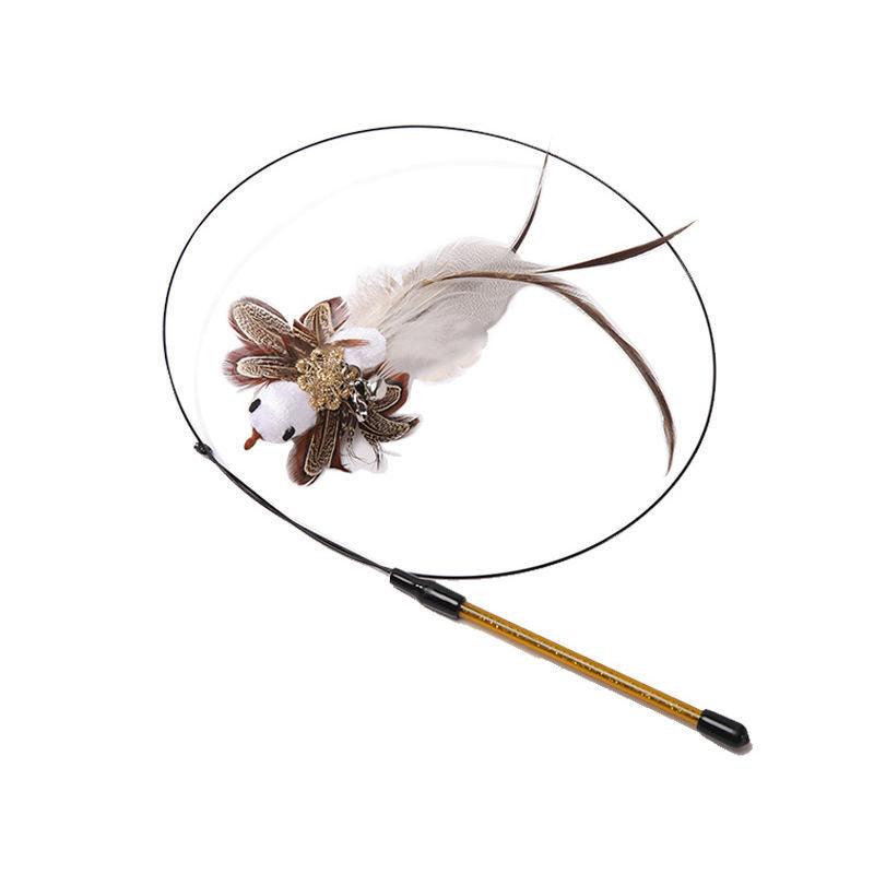 Interactive Feather Cat Teaser Stick - Endless Fun For Your Feline Friend