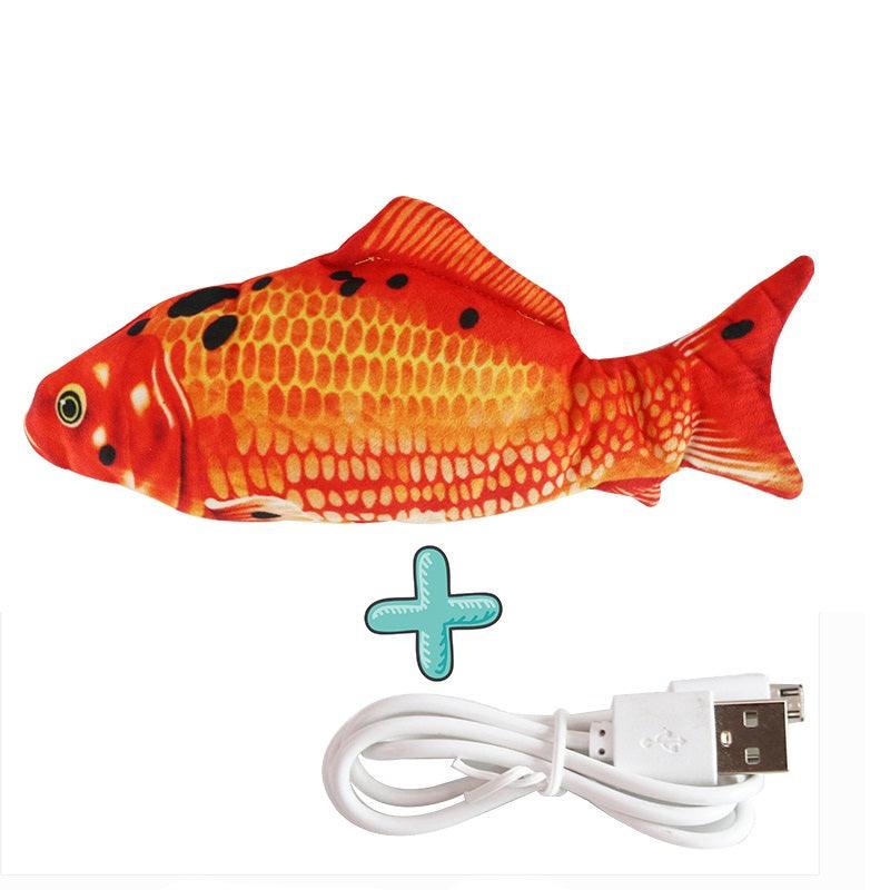 Interactive Usb Rechargeable Funny Cat Toy With Swinging Fish Motion