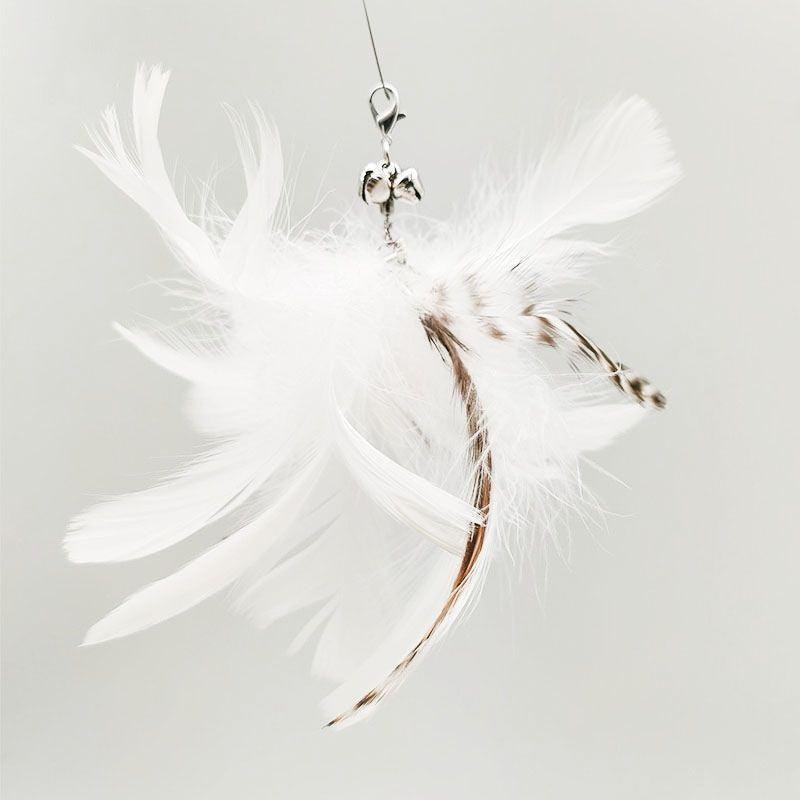 Feather Frenzy Cat Teaser: Extendable Steel Wire Rod With Suction Cup
