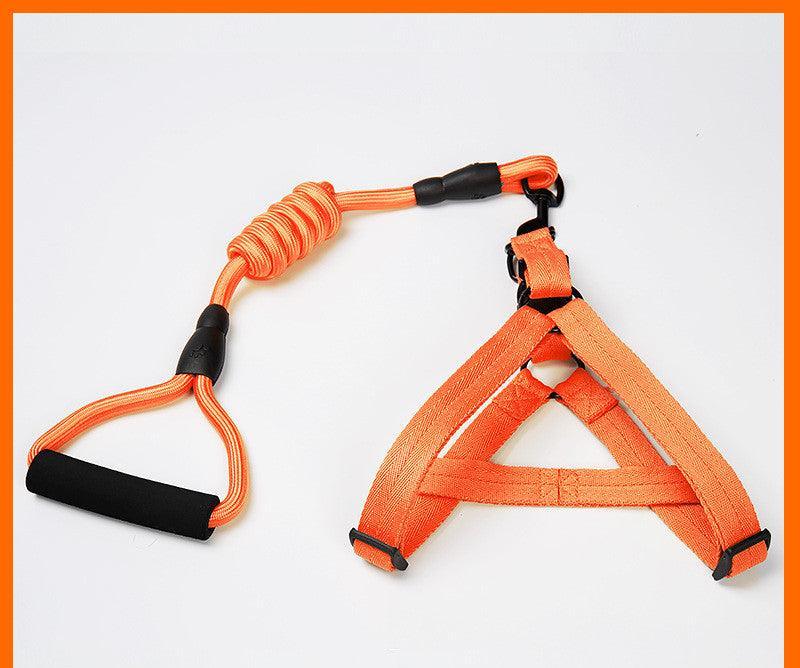 Adjustable Pet Leash And Chest Strap Set With Reflective And Strengthened Design
