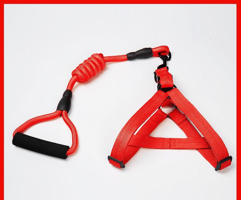 Adjustable Pet Leash And Chest Strap Set With Reflective And Strengthened Design