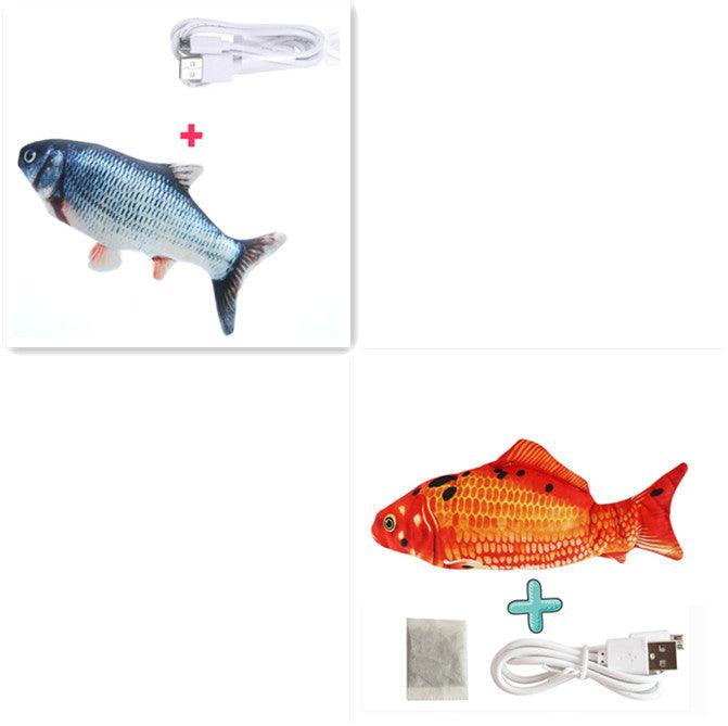 Interactive Usb Rechargeable Funny Cat Toy With Swinging Fish Motion
