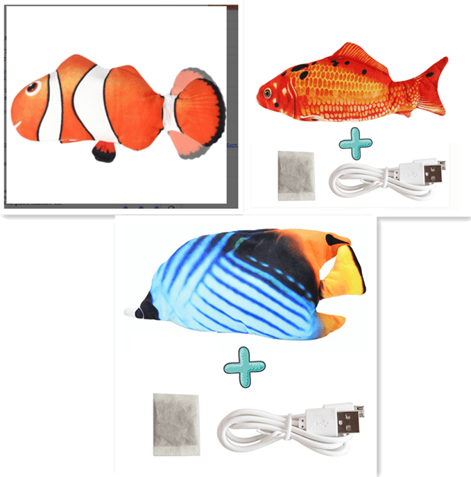 Interactive Usb Rechargeable Funny Cat Toy With Swinging Fish Motion