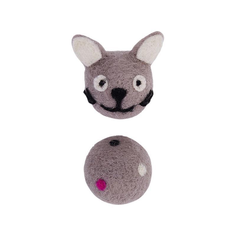 Colorful Interactive Felt Stretch Ball Cat Toy With Bell Sound - Engaging Pet Toy For Playful Cats