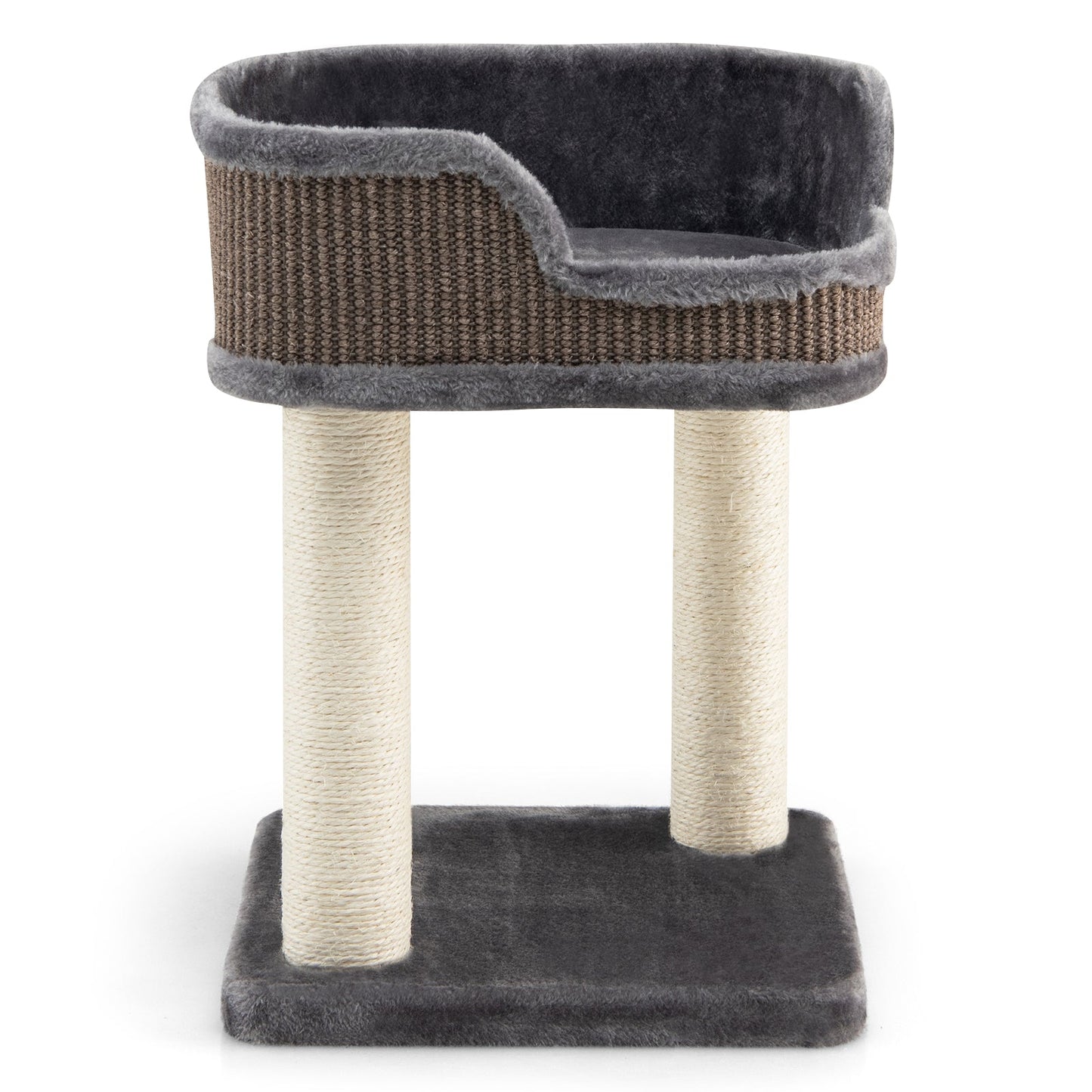 NNECW Compact Cat Tree Tower for Scratching Relaxing & Sleeping-Grey