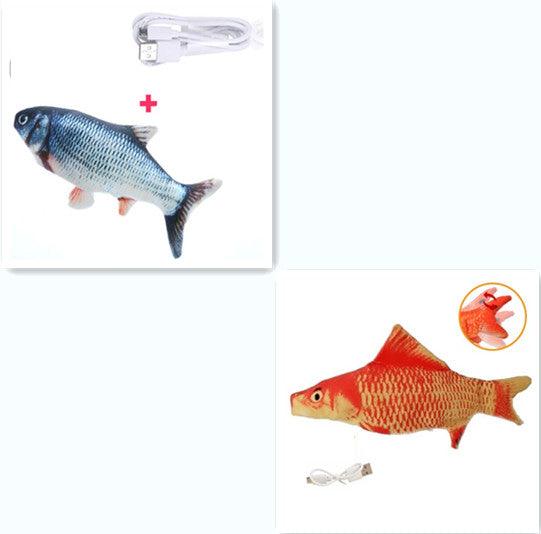 Interactive Usb Rechargeable Funny Cat Toy With Swinging Fish Motion