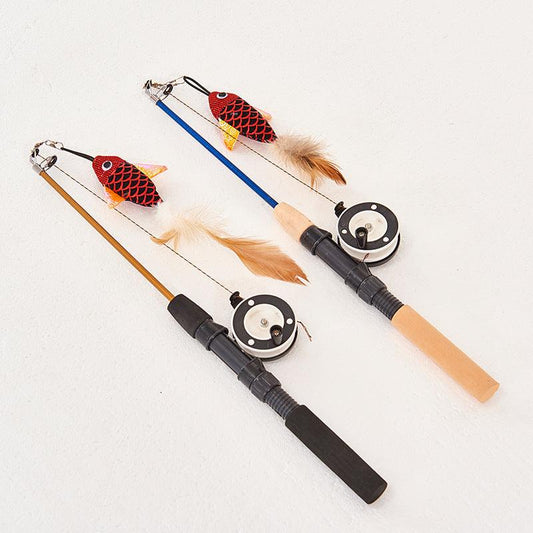 Funny Feather Fish Teaser: Interactive Retractable Cat Toy