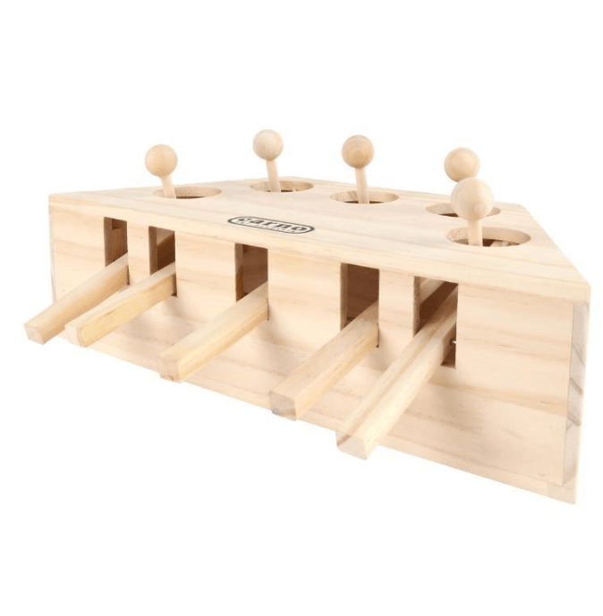 Interactive Wooden Cat Toy - Fun For Hamsters, Kittens, And Cats!