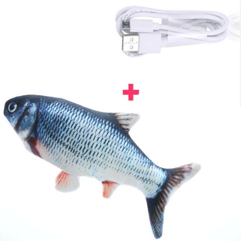 Interactive Usb Rechargeable Funny Cat Toy With Swinging Fish Motion