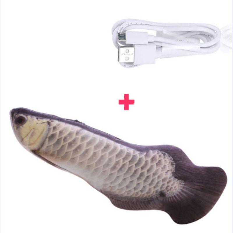Interactive Usb Rechargeable Funny Cat Toy With Swinging Fish Motion