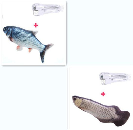 Interactive Usb Rechargeable Funny Cat Toy With Swinging Fish Motion