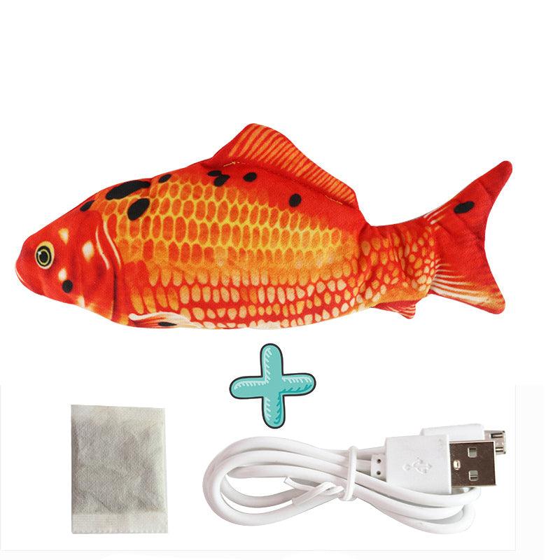 Interactive Usb Rechargeable Funny Cat Toy With Swinging Fish Motion