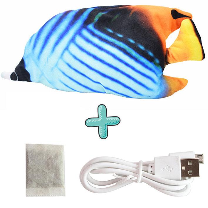 Interactive Usb Rechargeable Funny Cat Toy With Swinging Fish Motion