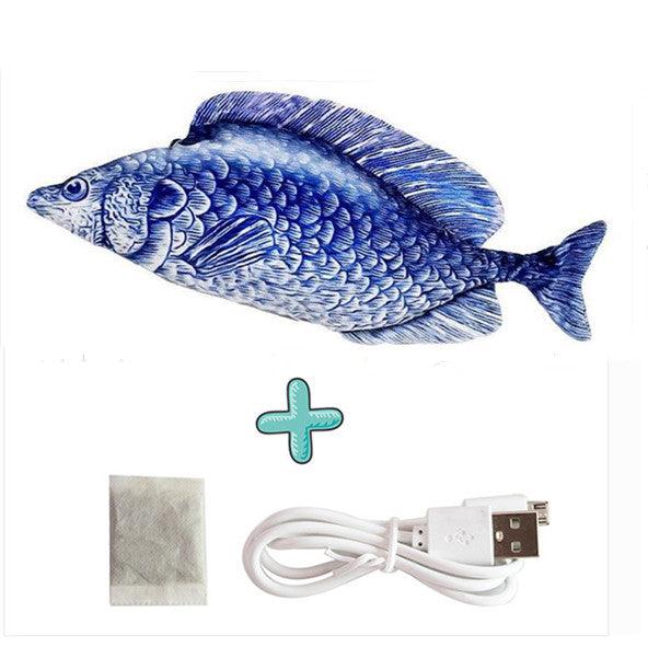 Interactive Usb Rechargeable Funny Cat Toy With Swinging Fish Motion