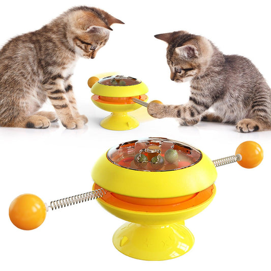Interactive Rotatable Cat Toy With Catnip - Multi-Functional Fun For Cats