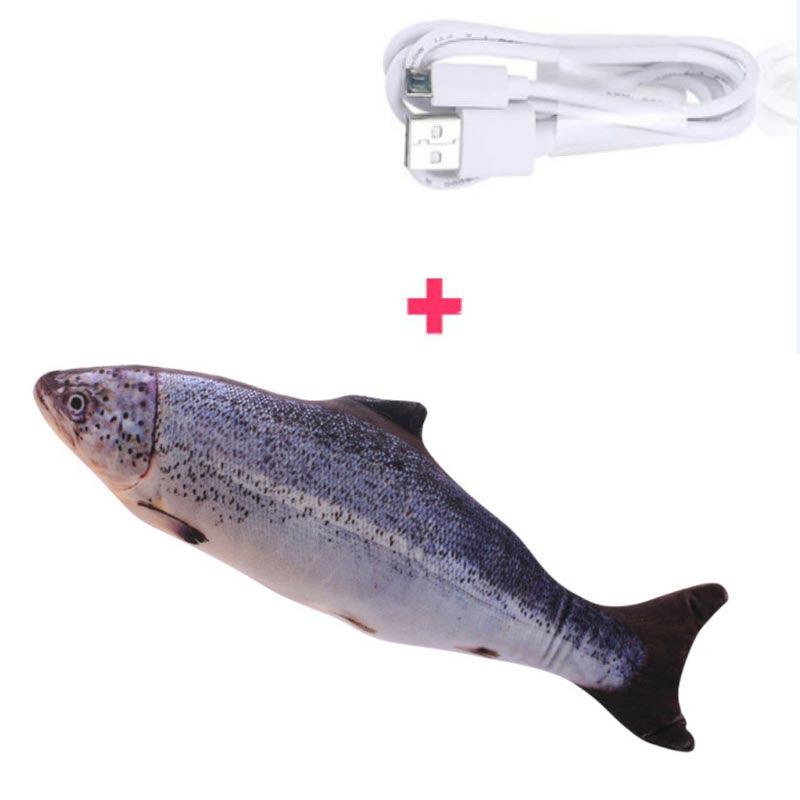 Interactive Usb Rechargeable Funny Cat Toy With Swinging Fish Motion