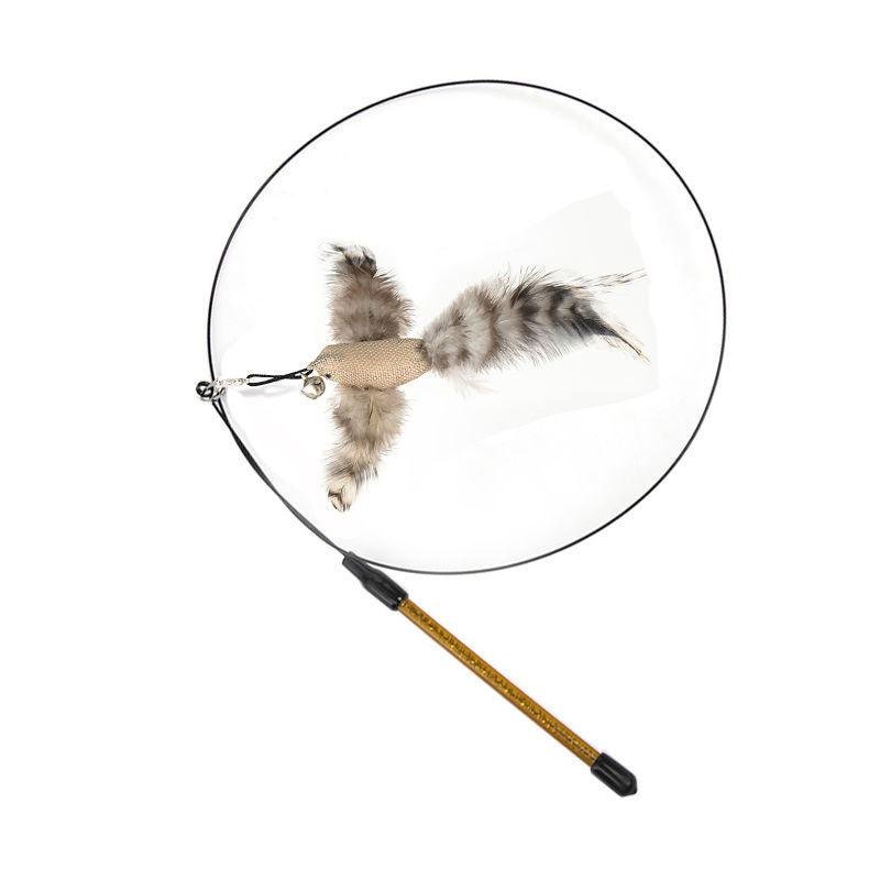 Feather Frenzy Cat Teaser: Extendable Steel Wire Rod With Suction Cup