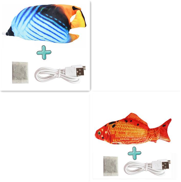 Interactive Usb Rechargeable Funny Cat Toy With Swinging Fish Motion
