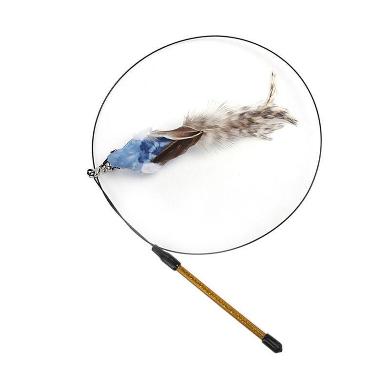 Feather Frenzy Cat Teaser: Extendable Steel Wire Rod With Suction Cup
