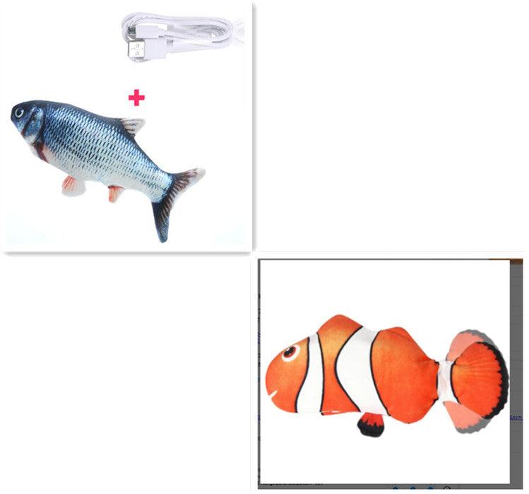 Interactive Usb Rechargeable Funny Cat Toy With Swinging Fish Motion
