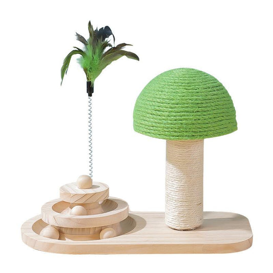 Interactive Wood Cat Toy With Ball Track