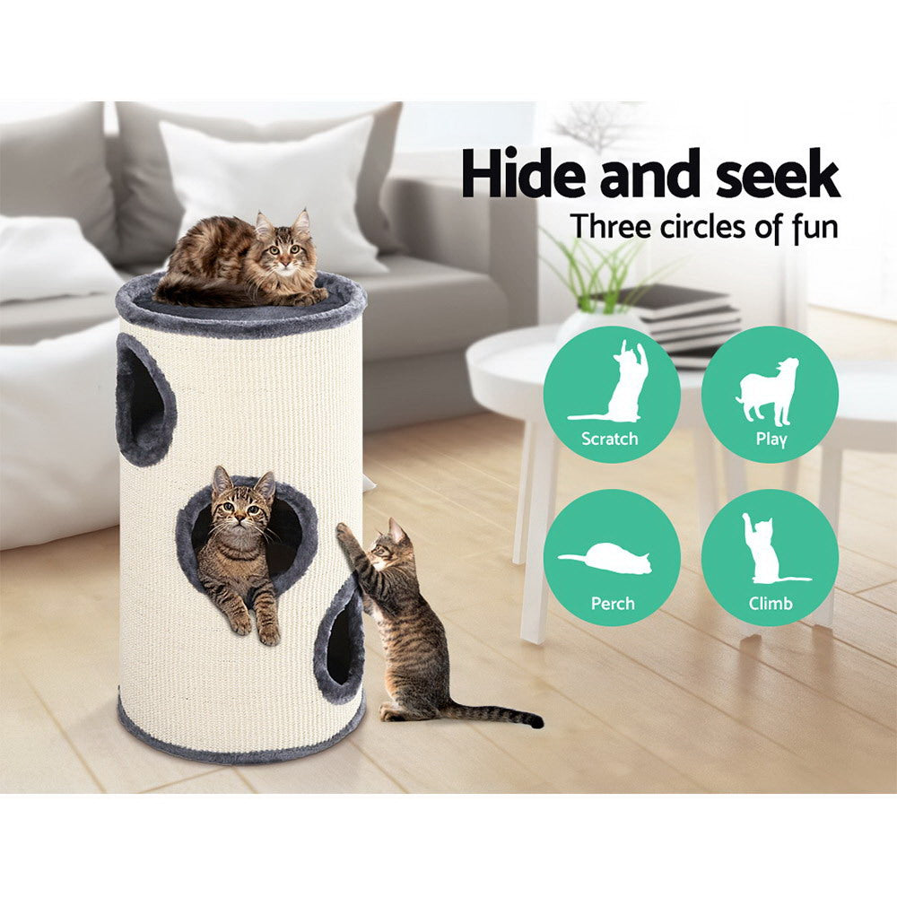 NNEDSZ Cat Tree 70cm Trees Scratching Post Scratcher Tower Condo House Furniture Wood