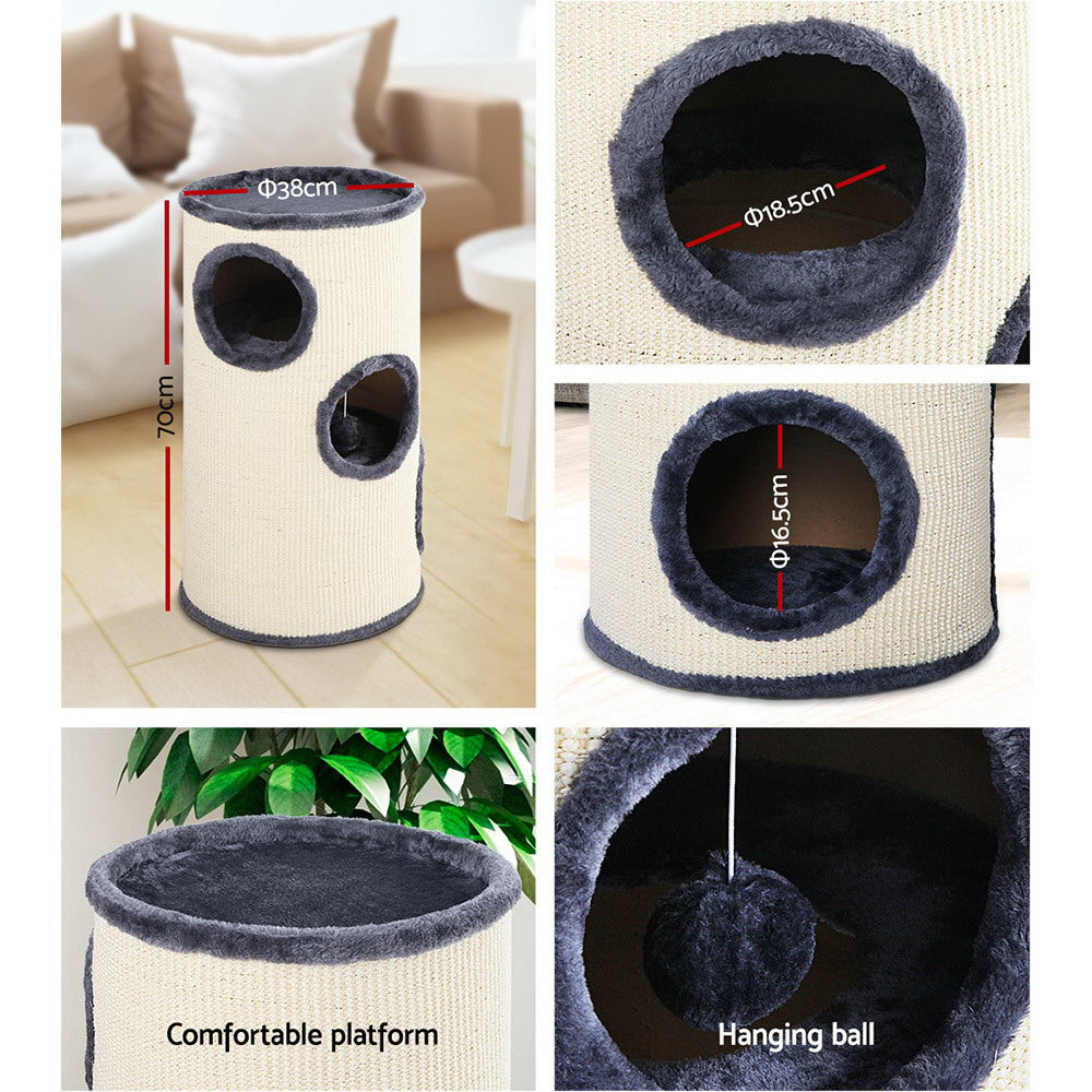 NNEDSZ Cat Tree 70cm Trees Scratching Post Scratcher Tower Condo House Furniture Wood