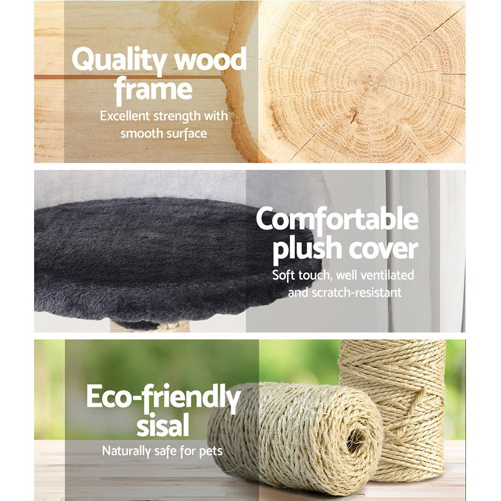 NNEDSZ Cat Tree 112cm Trees Scratching Post Scratcher Tower Condo House Furniture Wood-3
