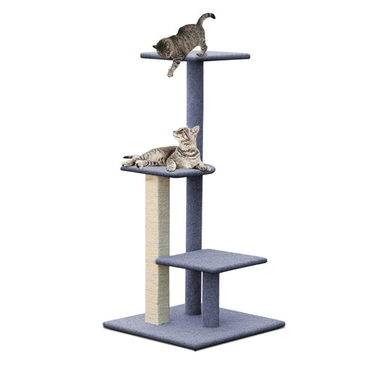 NNEDSZ Cat Tree 124cm Trees Scratching Post Scratcher Tower Condo House Furniture Wood Steps-0