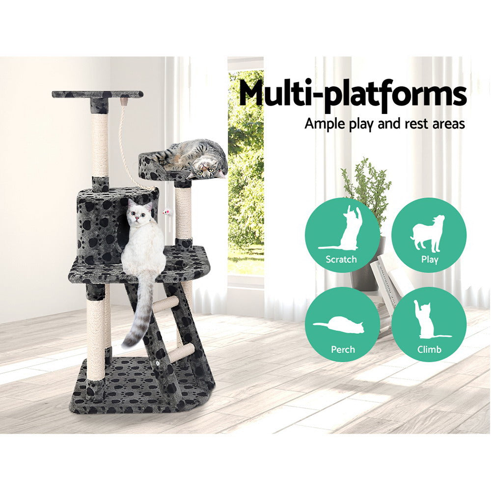 NNEDSZ Cat Tree 120cm Trees Scratching Post Scratcher Tower Condo House Furniture Wood 120cm-1