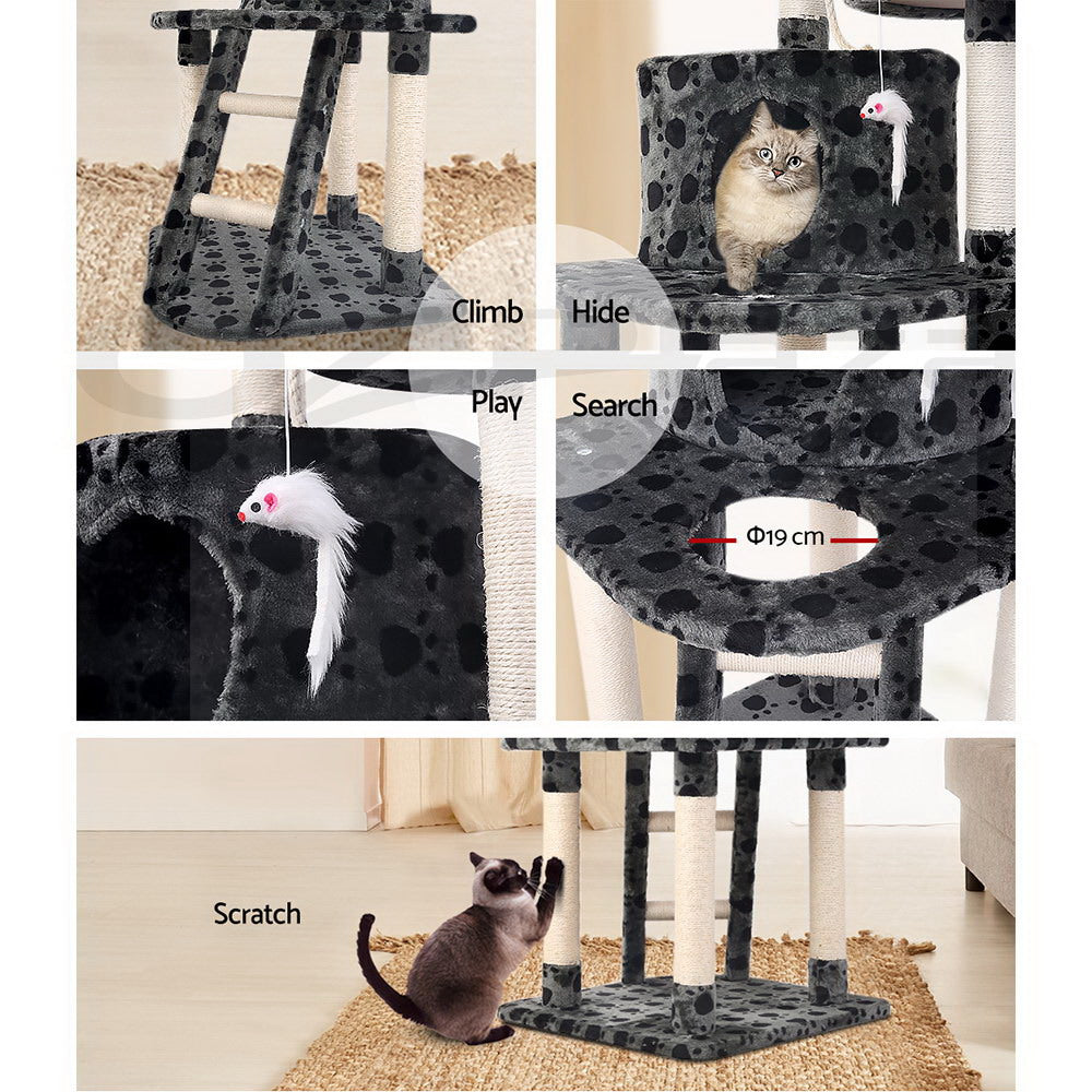 NNEDSZ Cat Tree 120cm Trees Scratching Post Scratcher Tower Condo House Furniture Wood 120cm-2