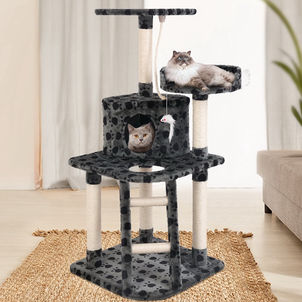 NNEDSZ Cat Tree 120cm Trees Scratching Post Scratcher Tower Condo House Furniture Wood 120cm-3