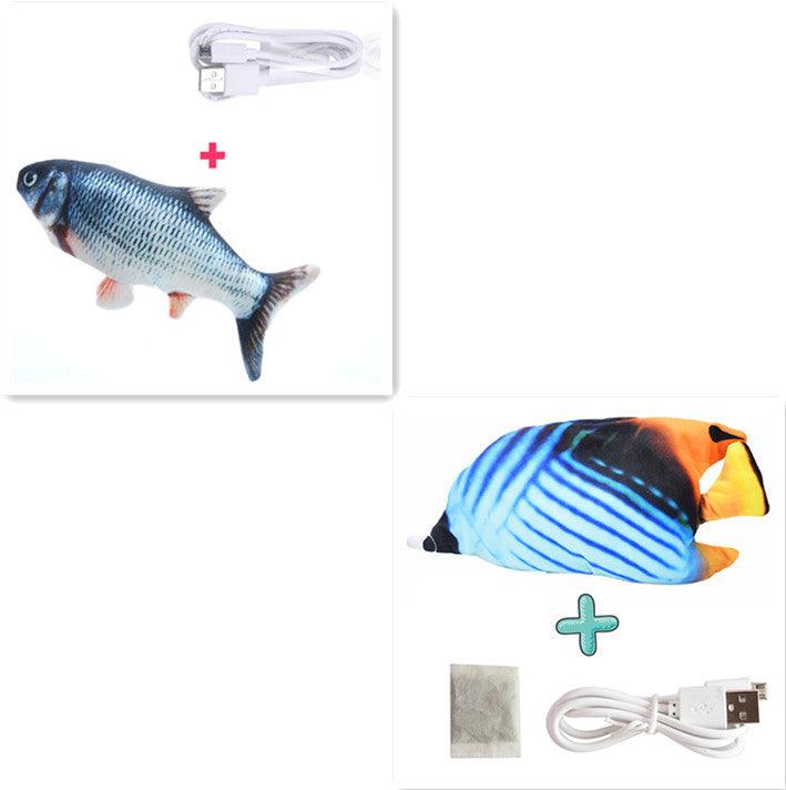 Interactive Usb Rechargeable Funny Cat Toy With Swinging Fish Motion