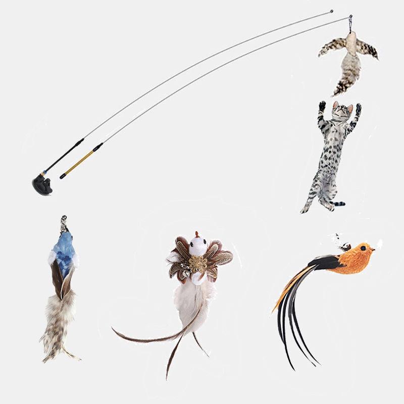 Interactive Feather Cat Teaser Stick - Endless Fun For Your Feline Friend