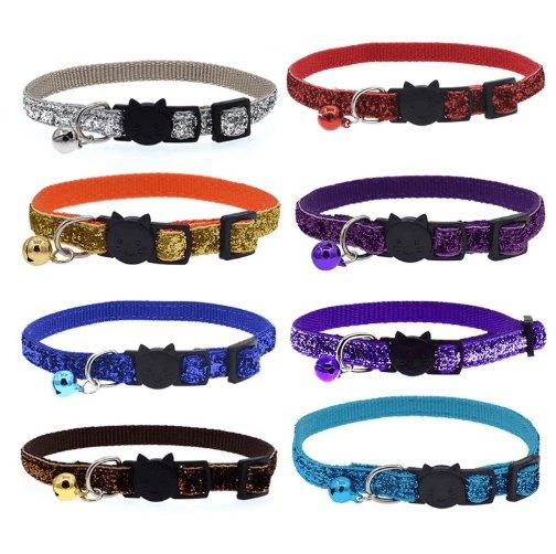 Colorful Fish Scale Cat Collar With Adjustable Bell - Stylish And Safe Pet Accessory