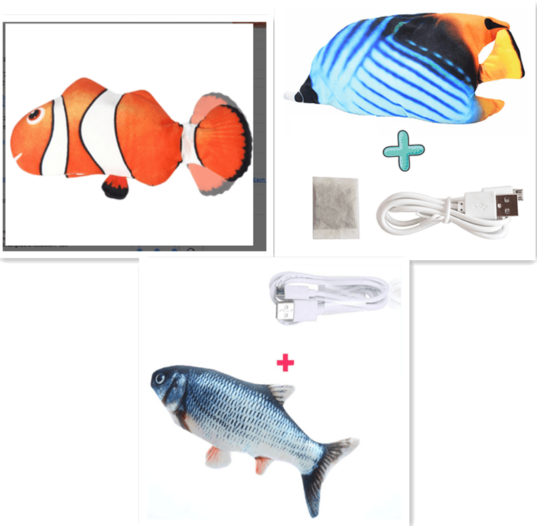 Interactive Usb Rechargeable Funny Cat Toy With Swinging Fish Motion